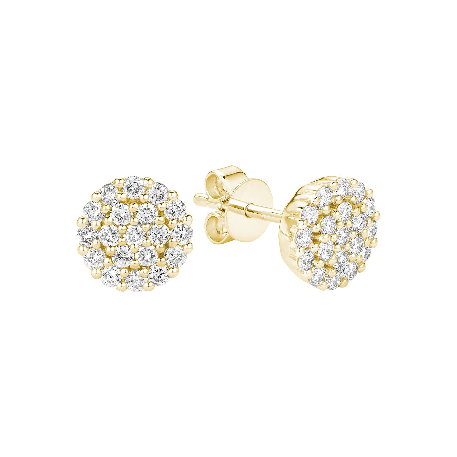 Round Pavé Diamond Stud Earrings - RNB Jewellery