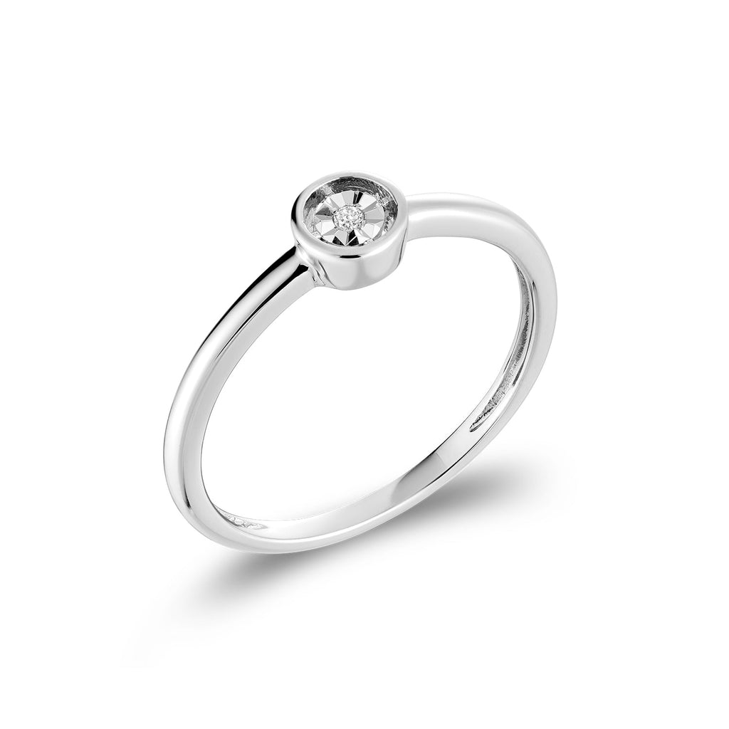 Round Shaped Illusion Diamond Ring - RNB Jewellery