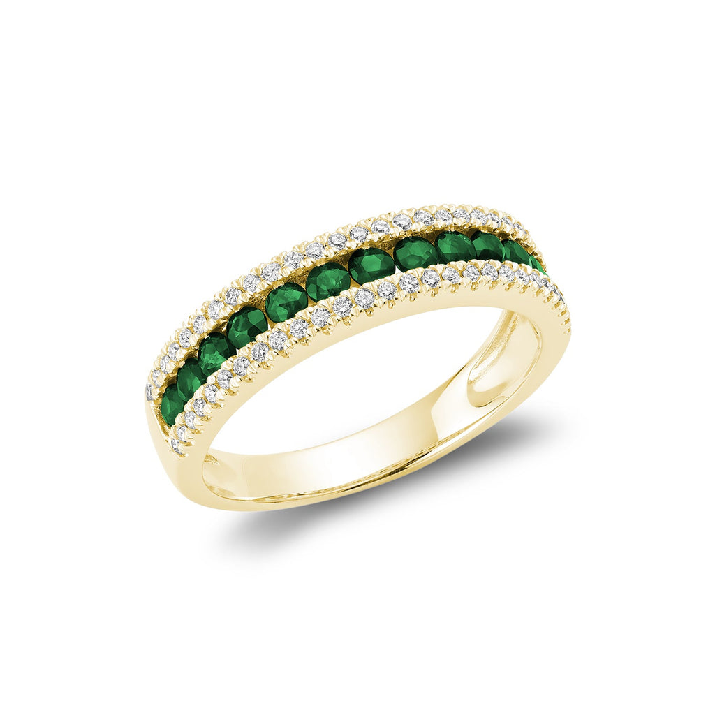 Semi Eternity Precious Stone & Diamond Ring - RNB Jewellery