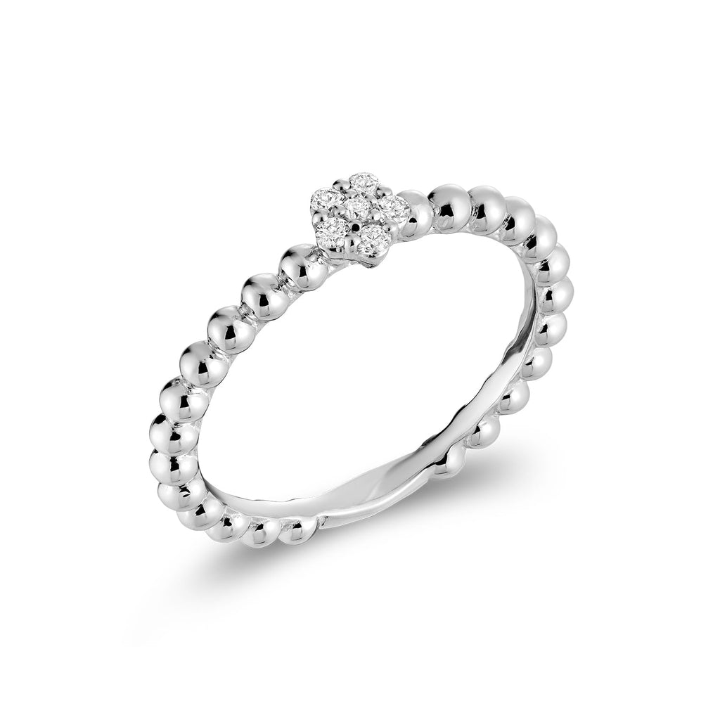 Solitaire Bead Cluster Diamond Ring - RNB Jewellery