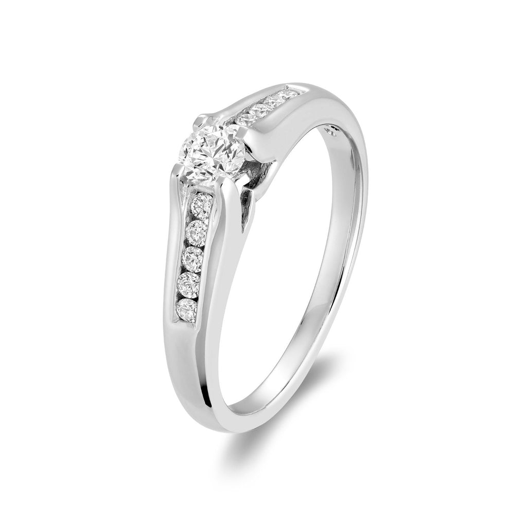 Solitaire Channel Set Diamond Engagement Ring - RNB Jewellery
