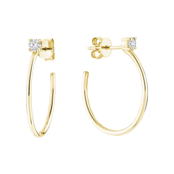 Solitaire Hoop Diamond Stud Earrings - RNB Jewellery