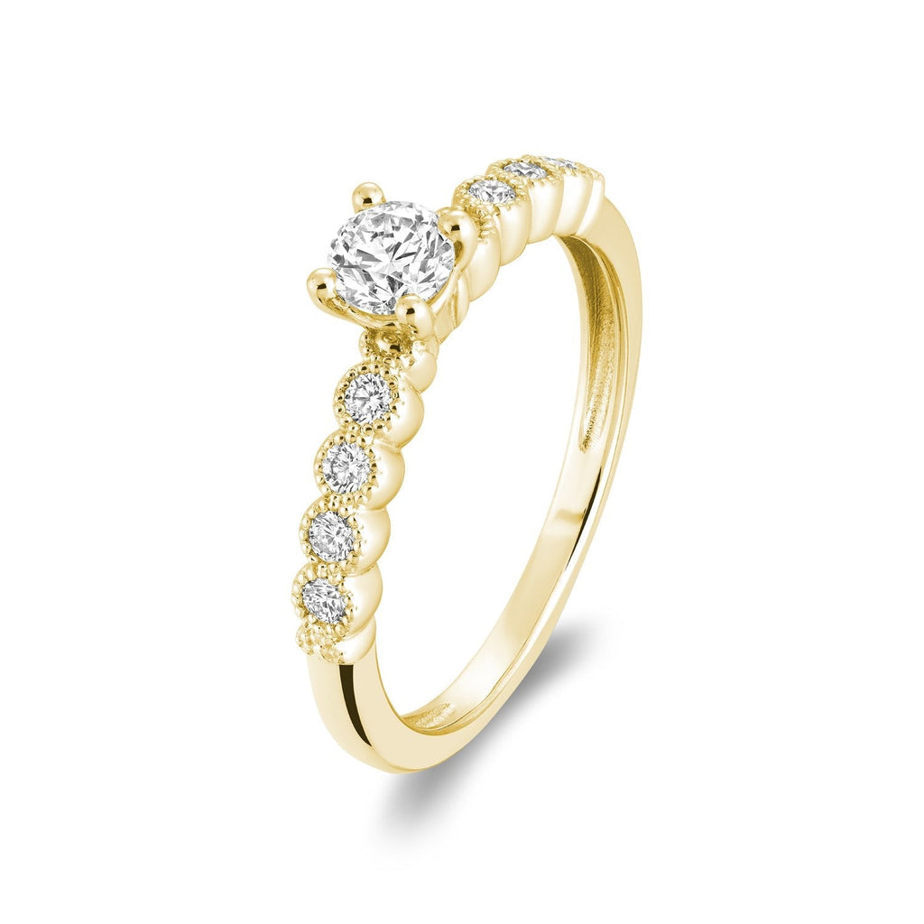 Solitaire Milgrain Diamond Engagement Ring - RNB Jewellery