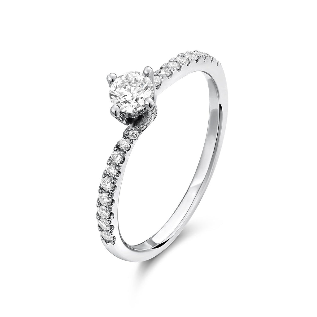 Solitaire Twist Diamond Engagement Ring - RNB Jewellery