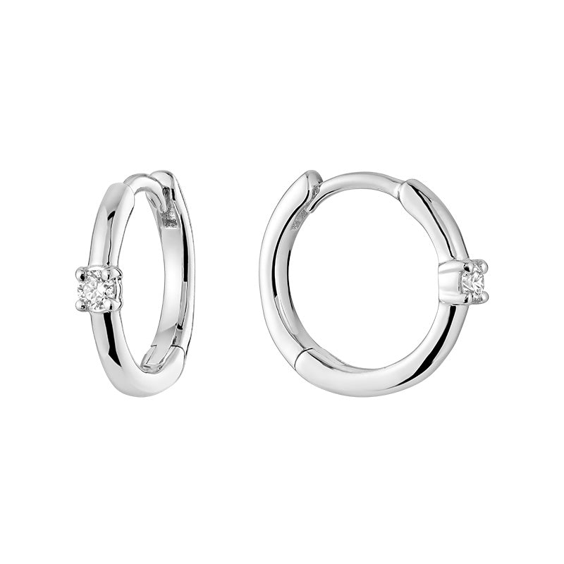 Solitare Hoop Diamond Earring - RNB Jewellery