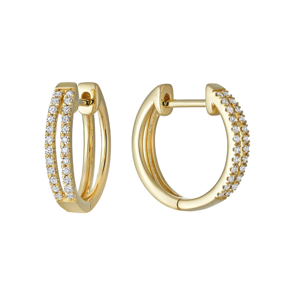 Split Shank Diamond Hoop Earrings - RNB Jewellery