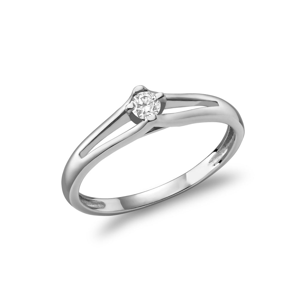 Split Shank Solitaire Diamond Ring - RNB Jewellery