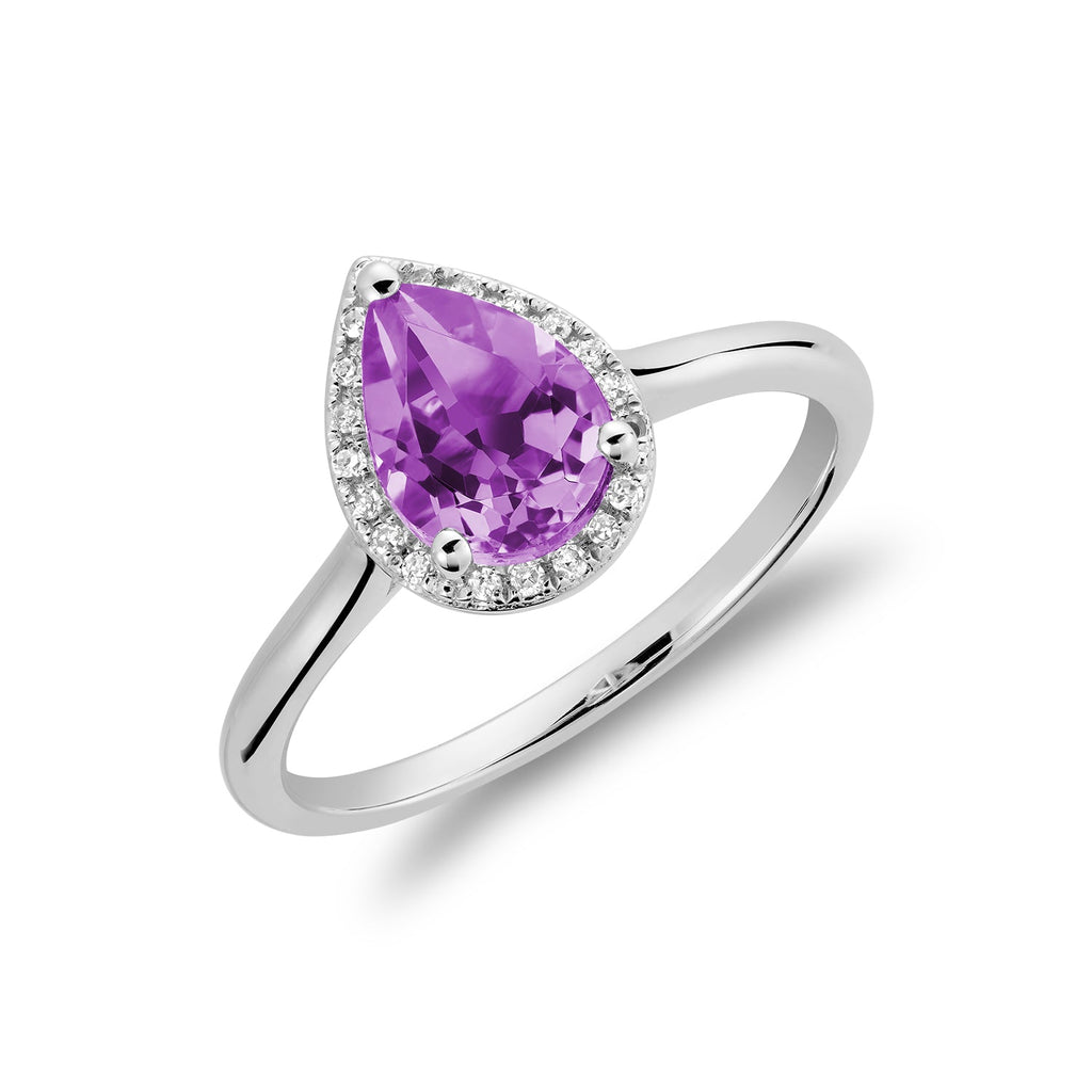 Teardrop Precious Stone & Diamond Ring - RNB Jewellery