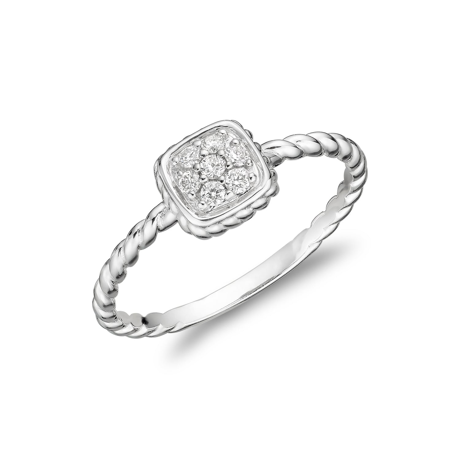 Twisted Square Rope Diamond Ring - RNB Jewellery