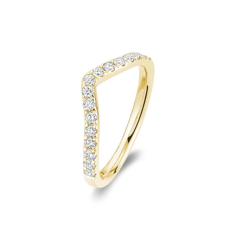 V-Shape Semi Eternity Bridal Diamond Band - RNB Jewellery