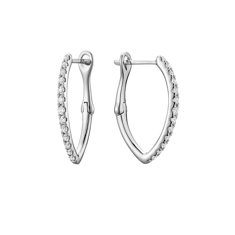 V-Shaped Hoops Diamond Earring - RNB Jewellery