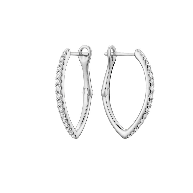 V-Shaped Hoops Diamond Earring - RNB Jewellery