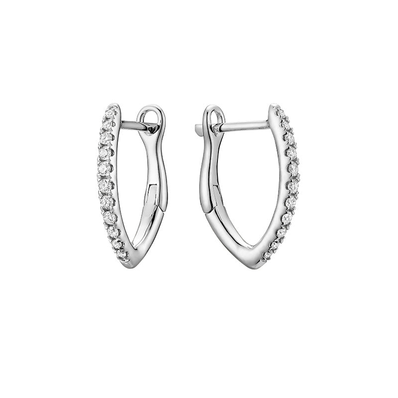 V-Shaped Hoops Diamond Huggies Earring - RNB Jewellery