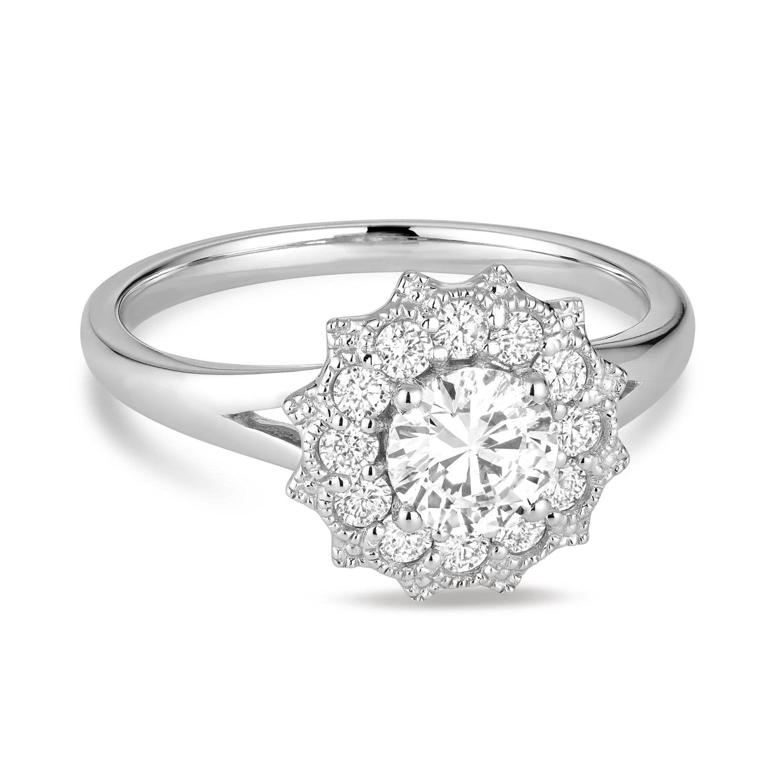 Vintage Flower Diamond Engagement Ring - RNB Jewellery