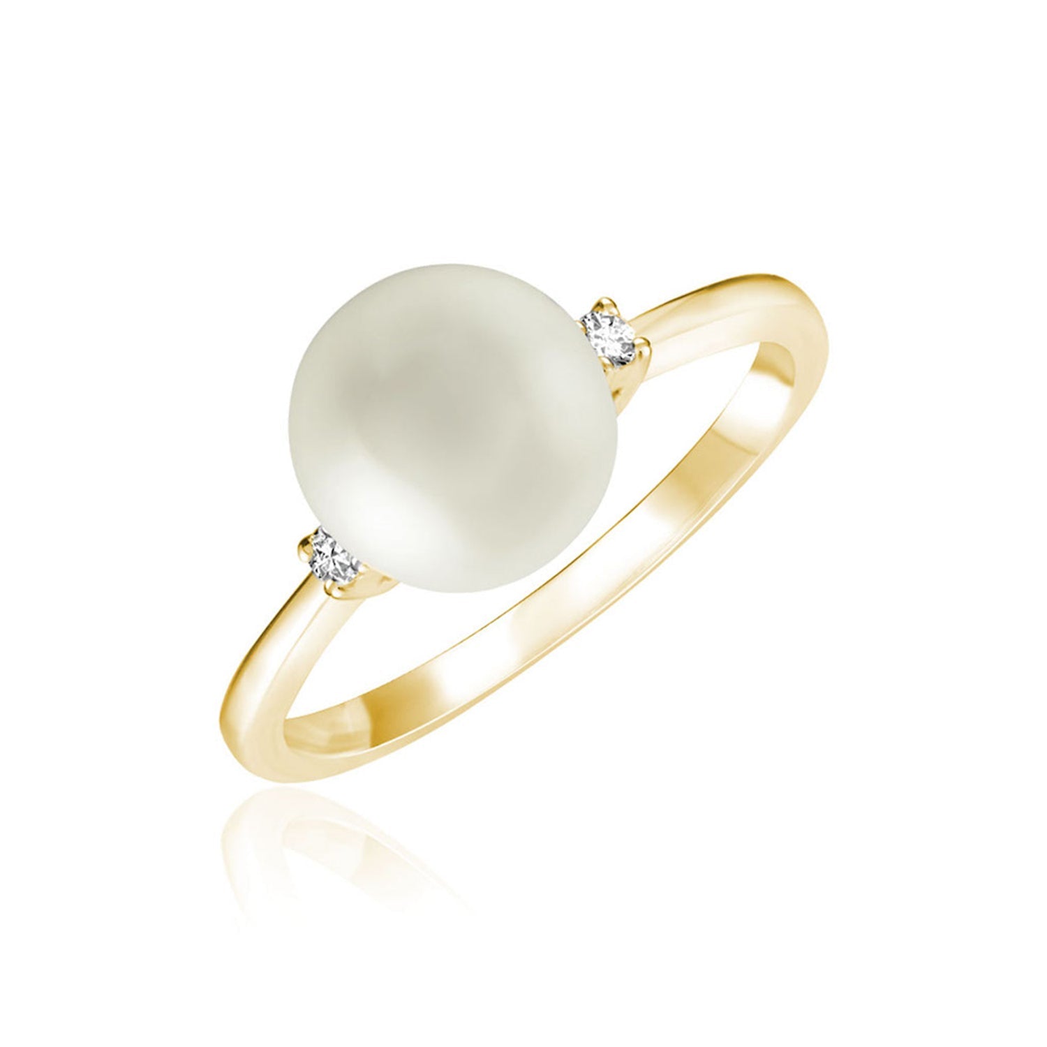 White Grey Pearl & Diamond Ring - RNB Jewellery